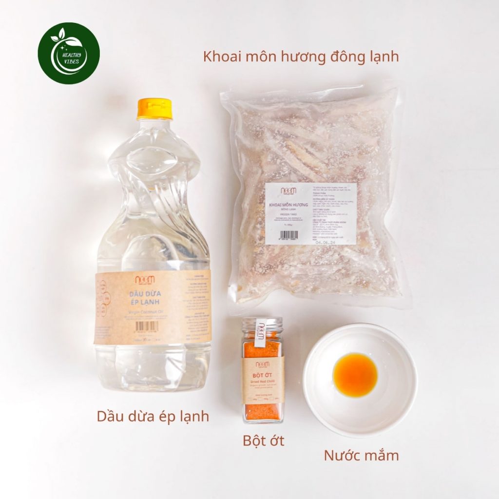 Chiên khoai tự làm snack healthy bằng dầu ép lạnh