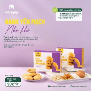 Bánh yến mạch nho khô Balyfood